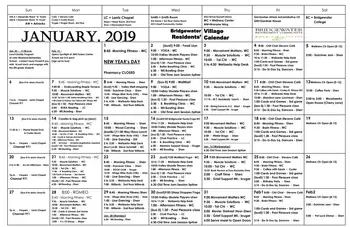 Activity Calendar of Bridgewater Retirement Community, Assisted Living, Nursing Home, Independent Living, CCRC, Bridgewater, VA 9