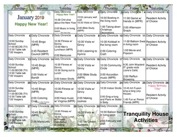 Activity Calendar of Bridgewater Retirement Community, Assisted Living, Nursing Home, Independent Living, CCRC, Bridgewater, VA 11