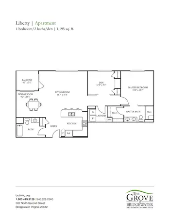 Floorplan of Bridgewater Retirement Community, Assisted Living, Nursing Home, Independent Living, CCRC, Bridgewater, VA 8