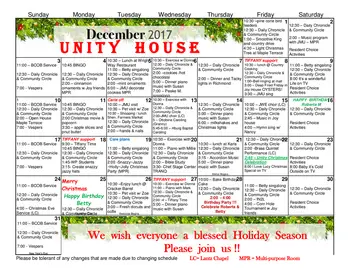 Activity Calendar of Bridgewater Retirement Community, Assisted Living, Nursing Home, Independent Living, CCRC, Bridgewater, VA 19