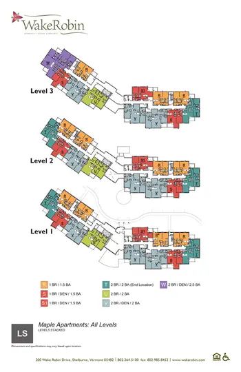 Campus Map of Wake Robin, Assisted Living, Nursing Home, Independent Living, CCRC, Shelburne, VT 1