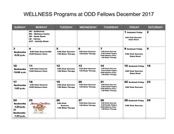 Activity Calendar of Odd Fellows, Assisted Living, Nursing Home, Independent Living, CCRC, Walla Walla, WA 3