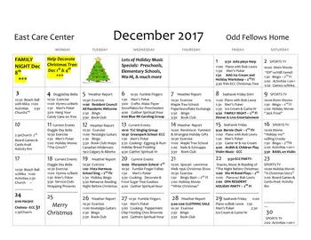 Activity Calendar of Odd Fellows, Assisted Living, Nursing Home, Independent Living, CCRC, Walla Walla, WA 4
