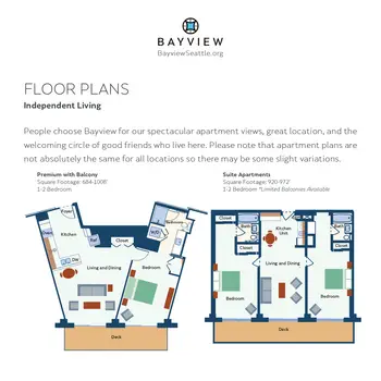 Floorplan of Bayview Seattle, Assisted Living, Nursing Home, Independent Living, CCRC, Seattle, WA 1