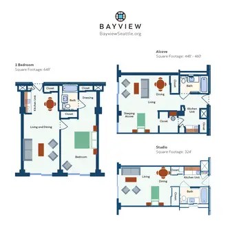 Floorplan of Bayview Seattle, Assisted Living, Nursing Home, Independent Living, CCRC, Seattle, WA 2