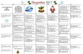 Activity Calendar of Warm Beach, Assisted Living, Nursing Home, Independent Living, CCRC, Stanwood, WA 1