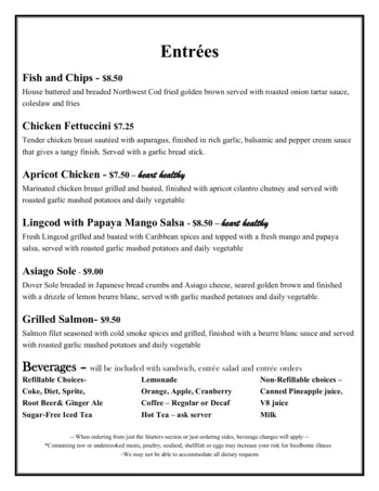 Dining menu of Warm Beach, Assisted Living, Nursing Home, Independent Living, CCRC, Stanwood, WA 4