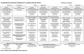 Dining menu of Warm Beach, Assisted Living, Nursing Home, Independent Living, CCRC, Stanwood, WA 7