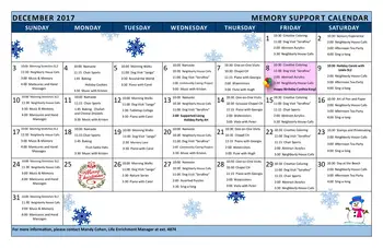 Activity Calendar of Horizon House, Assisted Living, Nursing Home, Independent Living, CCRC, Seattle, WA 5