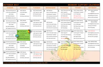 Activity Calendar of Horizon House, Assisted Living, Nursing Home, Independent Living, CCRC, Seattle, WA 10
