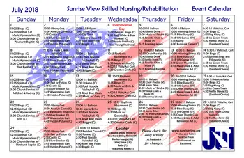 Activity Calendar of Sunrise View, Assisted Living, Nursing Home, Independent Living, CCRC, Everett, WA 14