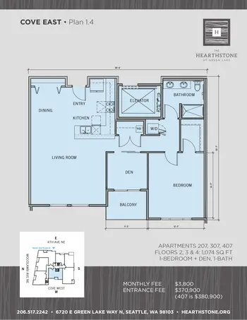 Floorplan of Hearthstone, Assisted Living, Nursing Home, Independent Living, CCRC, Seattle, WA 2