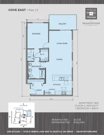 Floorplan of Hearthstone, Assisted Living, Nursing Home, Independent Living, CCRC, Seattle, WA 3