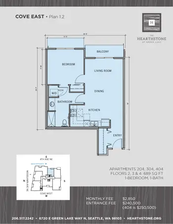 Floorplan of Hearthstone, Assisted Living, Nursing Home, Independent Living, CCRC, Seattle, WA 4
