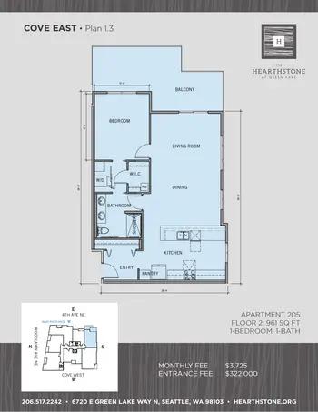 Floorplan of Hearthstone, Assisted Living, Nursing Home, Independent Living, CCRC, Seattle, WA 5