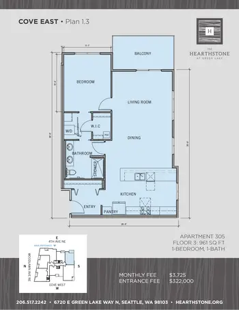 Floorplan of Hearthstone, Assisted Living, Nursing Home, Independent Living, CCRC, Seattle, WA 6