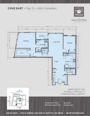 Floorplan of Hearthstone, Assisted Living, Nursing Home, Independent Living, CCRC, Seattle, WA 8