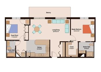 Floorplan of Cedar Crest, Assisted Living, Nursing Home, Independent Living, CCRC, Janesville, WI 12
