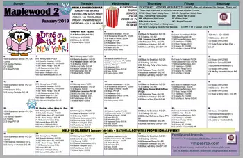 Activity Calendar of VMP, Assisted Living, Nursing Home, Independent Living, CCRC, Milwaukee, WI 2