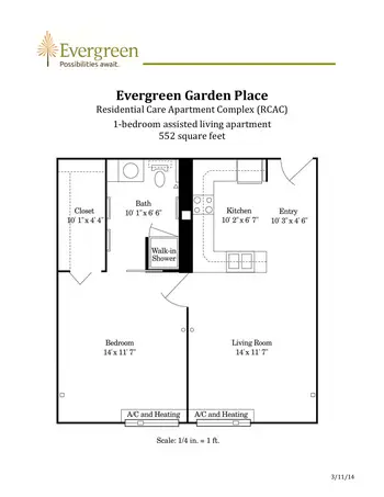 Floorplan of Evergreen, Assisted Living, Nursing Home, Independent Living, CCRC, Oshkosh, WI 1