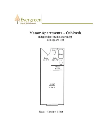 Floorplan of Evergreen, Assisted Living, Nursing Home, Independent Living, CCRC, Oshkosh, WI 7