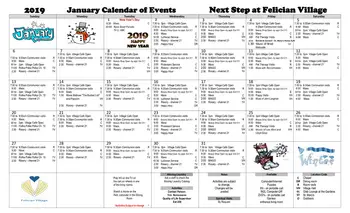 Activity Calendar of Felician Village, Assisted Living, Nursing Home, Independent Living, CCRC, Manitowoc, WI 2
