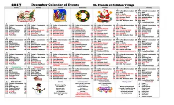 Activity Calendar of Felician Village, Assisted Living, Nursing Home, Independent Living, CCRC, Manitowoc, WI 3