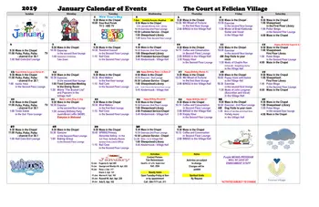 Activity Calendar of Felician Village, Assisted Living, Nursing Home, Independent Living, CCRC, Manitowoc, WI 5