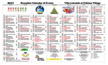Activity Calendar of Felician Village, Assisted Living, Nursing Home, Independent Living, CCRC, Manitowoc, WI 9