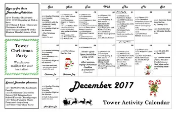 Activity Calendar of Shorehaven Living, Assisted Living, Nursing Home, Independent Living, CCRC, Oconomowoc, WI 14