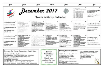 Activity Calendar of Shorehaven Living, Assisted Living, Nursing Home, Independent Living, CCRC, Oconomowoc, WI 15