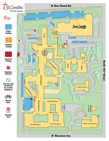 Campus Map of St. Camillus, Assisted Living, Nursing Home, Independent Living, CCRC, Wauwatosa, WI 2
