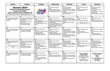 Activity Calendar of Skaalen Retirement Services, Assisted Living, Nursing Home, Independent Living, CCRC, Stoughton, WI 2