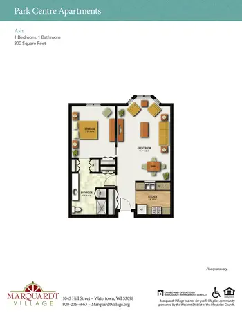Floorplan of Marquardt Village, Assisted Living, Nursing Home, Independent Living, CCRC, Watertown, WI 1