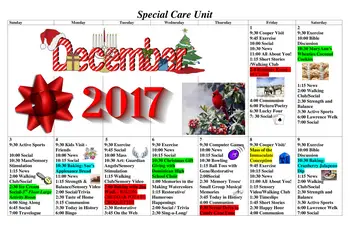 Activity Calendar of Milwaukee Catholic Home, Assisted Living, Nursing Home, Independent Living, CCRC, Milwaukee, WI 9