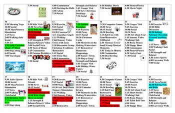Activity Calendar of Milwaukee Catholic Home, Assisted Living, Nursing Home, Independent Living, CCRC, Milwaukee, WI 10