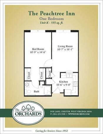 Floorplan of The Orchards, Assisted Living, Nursing Home, Independent Living, CCRC, Chester, WV 9