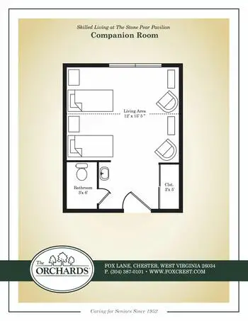 Floorplan of The Orchards, Assisted Living, Nursing Home, Independent Living, CCRC, Chester, WV 17
