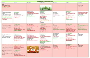Activity Calendar of Woodlands Retirement Community, Assisted Living, Nursing Home, Independent Living, CCRC, Huntington, WV 1