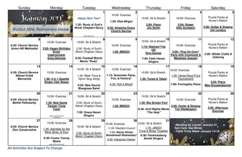 Activity Calendar of Walnut Hills, Assisted Living, Nursing Home, Independent Living, CCRC, Walnut Creek, OH 6