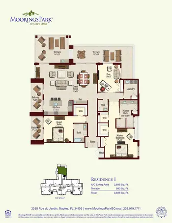 Floorplan of Moorings Park at Grey Oaks, Assisted Living, Nursing Home, Independent Living, CCRC, Naples, FL 5