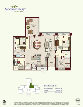 Floorplan of Moorings Park at Grey Oaks, Assisted Living, Nursing Home, Independent Living, CCRC, Naples, FL 8