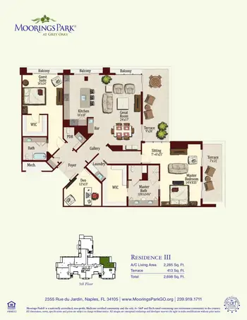 Floorplan of Moorings Park at Grey Oaks, Assisted Living, Nursing Home, Independent Living, CCRC, Naples, FL 9