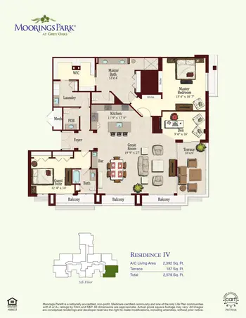 Floorplan of Moorings Park at Grey Oaks, Assisted Living, Nursing Home, Independent Living, CCRC, Naples, FL 12