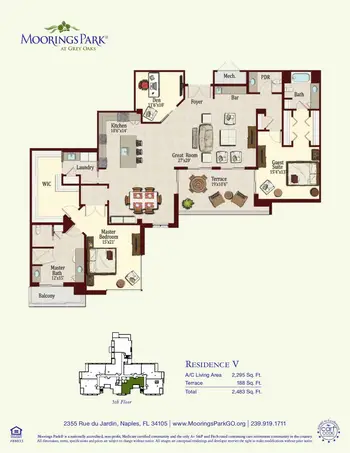 Floorplan of Moorings Park at Grey Oaks, Assisted Living, Nursing Home, Independent Living, CCRC, Naples, FL 13