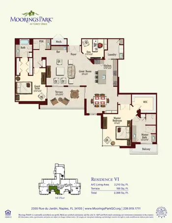 Floorplan of Moorings Park at Grey Oaks, Assisted Living, Nursing Home, Independent Living, CCRC, Naples, FL 15