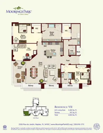 Floorplan of Moorings Park at Grey Oaks, Assisted Living, Nursing Home, Independent Living, CCRC, Naples, FL 17
