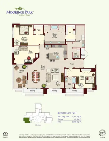 Floorplan of Moorings Park at Grey Oaks, Assisted Living, Nursing Home, Independent Living, CCRC, Naples, FL 18