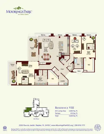 Floorplan of Moorings Park at Grey Oaks, Assisted Living, Nursing Home, Independent Living, CCRC, Naples, FL 19