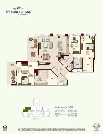 Floorplan of Moorings Park at Grey Oaks, Assisted Living, Nursing Home, Independent Living, CCRC, Naples, FL 20
